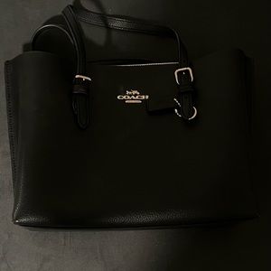 Coach small tote bag with red interior